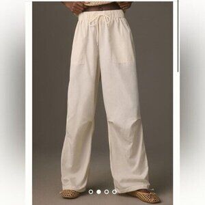 ANTHROPOLOGIE Moon River Drawstring Pants Cream Size L NEW
